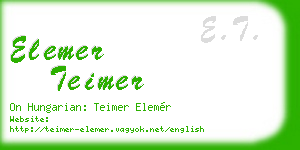 elemer teimer business card